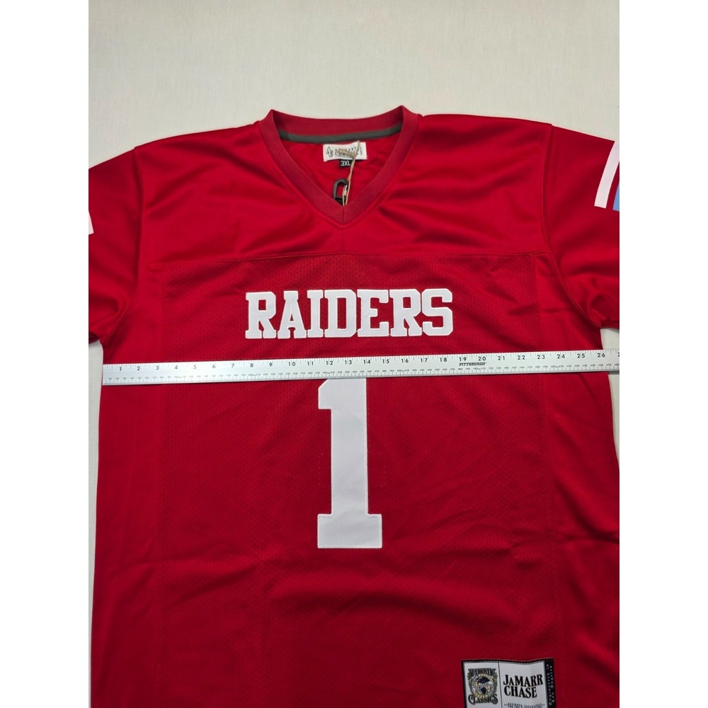 Headgear Classics Ja'Marr Chase Raiders HS Football Jersey Red White #1 3XL NWT - Picture 10 of 16